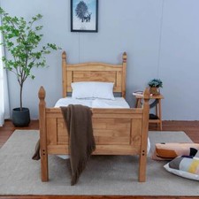 3FT Corona Wooden Bed Frame Single Bed high low Foot End Solid Pine Furniture