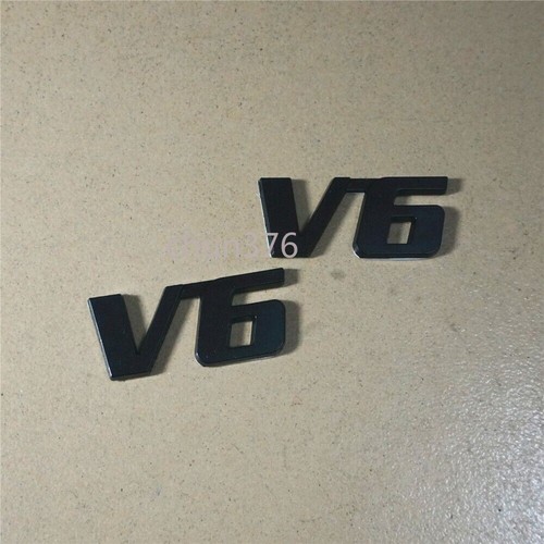Black matte metal emblem - black, v6