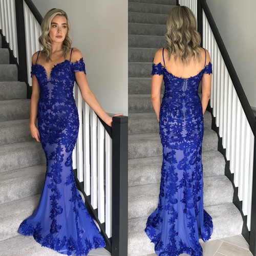 Royal blue lace - royal, dress