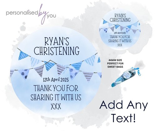 Personalised christening round - personalised,
