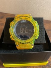 New Invicta Racing Burnout Digital Men's Watch- 52mm, Transparent, Yellow(49044)