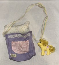 My Little Pony Vintage 1986 MLP G1 Baby CRUMPET, Pony Purse, tea