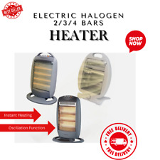 Electric Halogen Heater Instant Heat Free Standing Quartz Portable 2/3/4 Bars