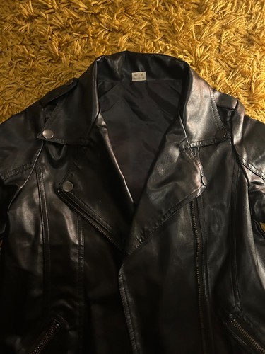 Faux black leather - faux, child's