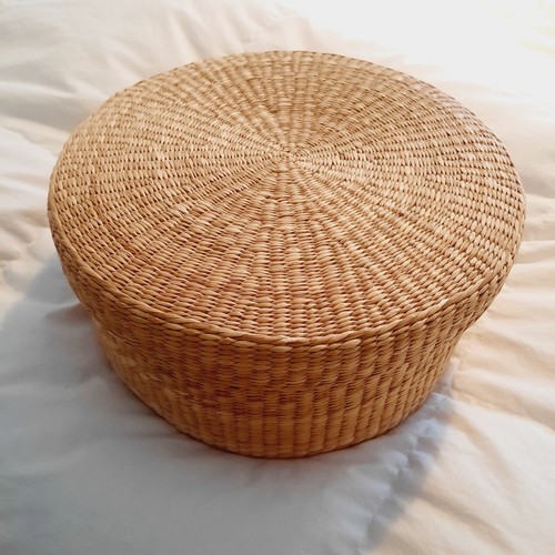 Natural wicker lidded - wicker, round
