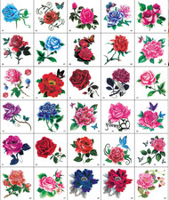 Women Girl Temporary Tattoos 30 Sheets Rose Flower Butterfly Fake Body Stickers