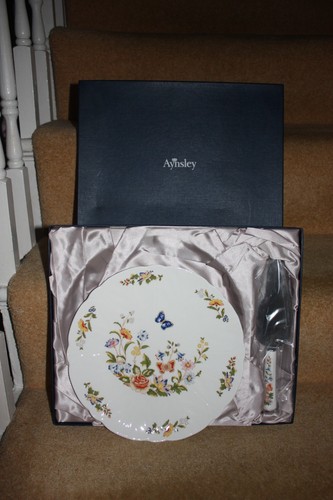 2753w aynsley cake plate - plate, boxed