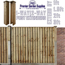 Timber/Concrete 2-way Straight Garden Fence Panel 100x100mm Post Extenders