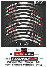 APRILIA TUONO V4  Motorcycle Wheel Rim Stickers Decals Stripes Emblems Kit.