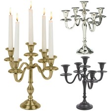 5 Arm Metal Candle Holder Stand Vintage Candelabra Centrepiece Home Decor 30cm