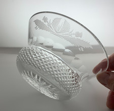 Vintage Edinburgh Crystal engraved Thistle Pattern Finger Bowl