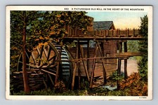 Asheville, NC-North Carolina, Old Mountain Water Mill Scenic Vintage Postcard
