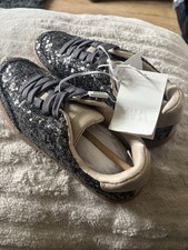 Zara Sequin Lace Up Trainers