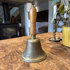 Large Brass Bell With Wooden