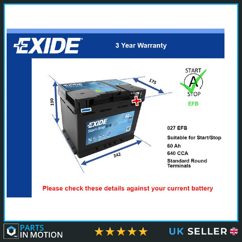 Efb car battery el600 - car,