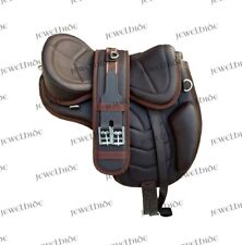 Brown Treeless Leather English Freemax Horse Saddle Size 10 inch -18 inch