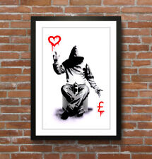 BANKSY LOVE OR MONEY GRAFFITI CANVAS WALL ART PRINT ARTWORK PAINTING DEEP FRAMED