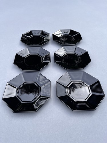 Set arcoroc black glass - of,