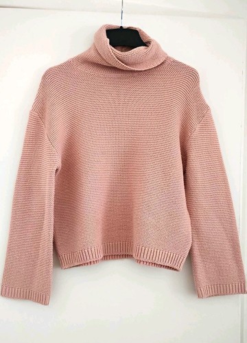 Pink knit turtleneck long - knit,