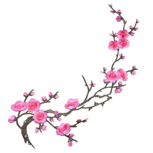 Flower patch embroidered - patch, plum