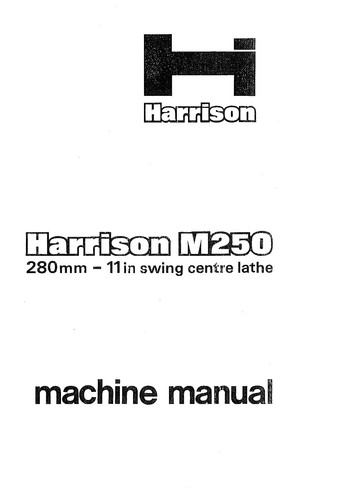 Manual for harrison m250 - m250,, 11