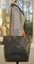 AUTH VINTAGE MULBERRY BLACK SCOTCHGRAIN & BROWN LEATHER  HELLIER SHOULDER BAG❤️