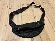 Vintage Black Leather Bum Bag