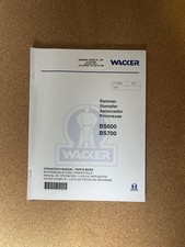 Wacker BS600 BS700 Compactor Parts Book Operators Manual USA 0114336 015 1201