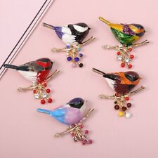 Lovely Cartoon Bird Crystal Enamel Animal Brooch Pin Women Men Costume Jewelry