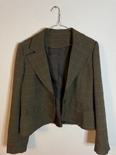 Vintage Y2k Women's Plaid Blazer Wool Blend & Wide Leg pants M|W19L22|W17L37|411