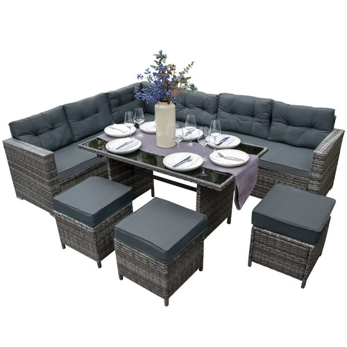 Rattan corner dining set - rattan,