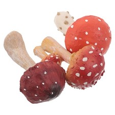  3 Pcs Home Mushroom Statue Miniature Figurines Garden Mushrooms Outdoor Decor