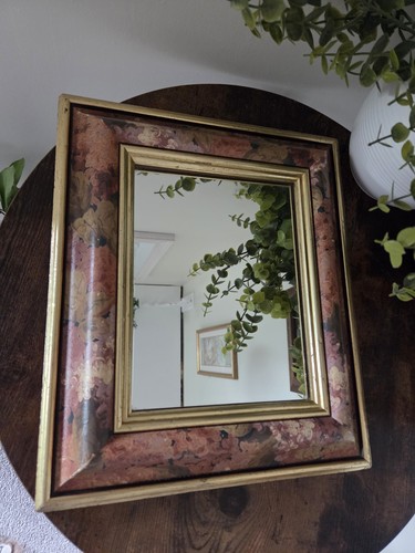 Vintage painted wood mirror - vintage,