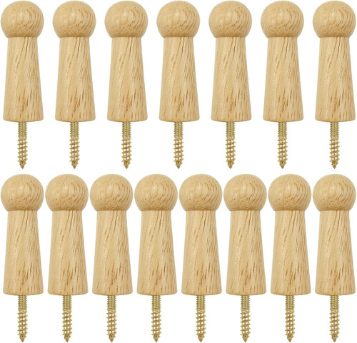 15pcs wooden coat pegs - wooden,
