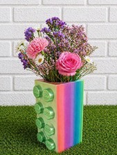 Rainbow brick style flower - rainbow,