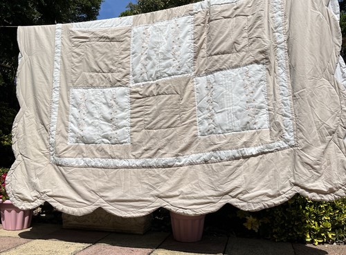 Bed throw eiderdown beige - bed,