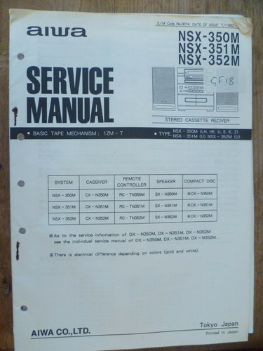Aiwa nsx 350m - nsx-350m,, nsx-351m