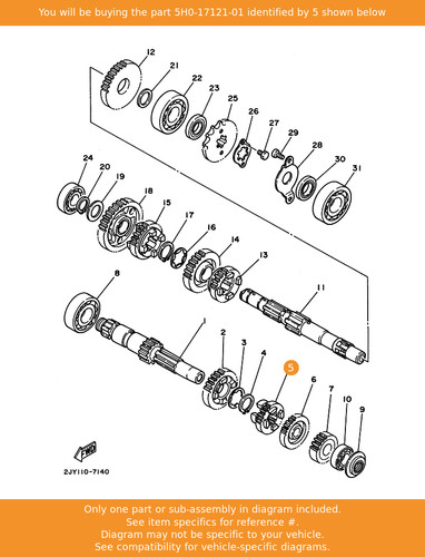 Yamaha gear 2nd pinion - gear,,