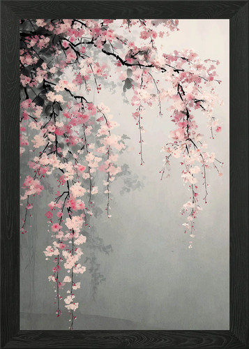 Cherry blossom branch - branch, painting