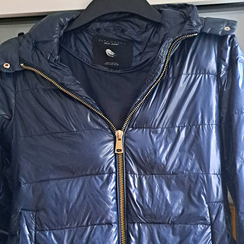 Zara woman blue long puffer - zara,