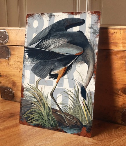 Exotic bird sign metal - metal, plaque