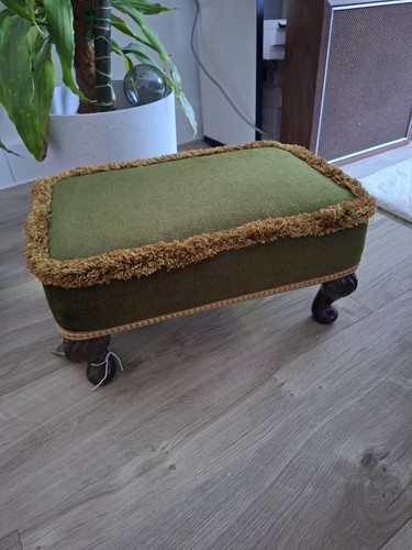 Vintage foot stool green with - green,