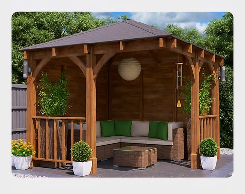 Wooden corner gazebo - corner, 3x3m
