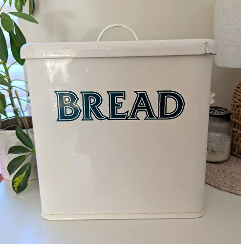 Vintage enamelled metal bread - vintage,