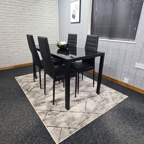 Black dining table - dining, 4