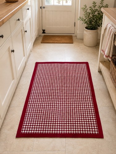Laura ashley gingham - rug, red