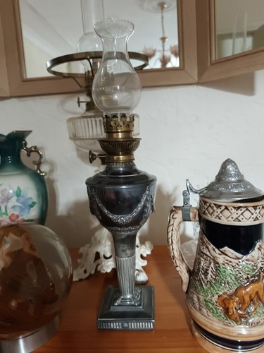 Vintage ornate oil - vintage, lamp