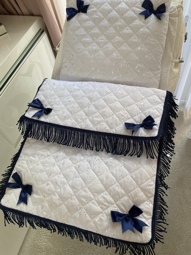 Dolls white quilted pram - dolls,