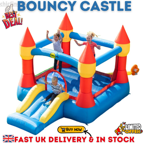 Happy hop castle bouncer with - happy,