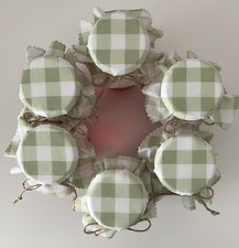 Handmade green check jam - green,